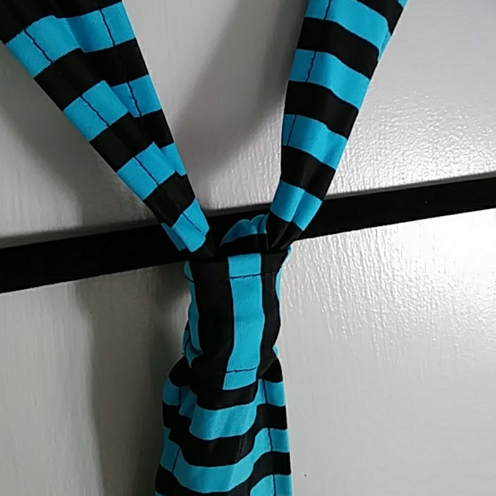 Blue/Black Horizontal Stripe Tie